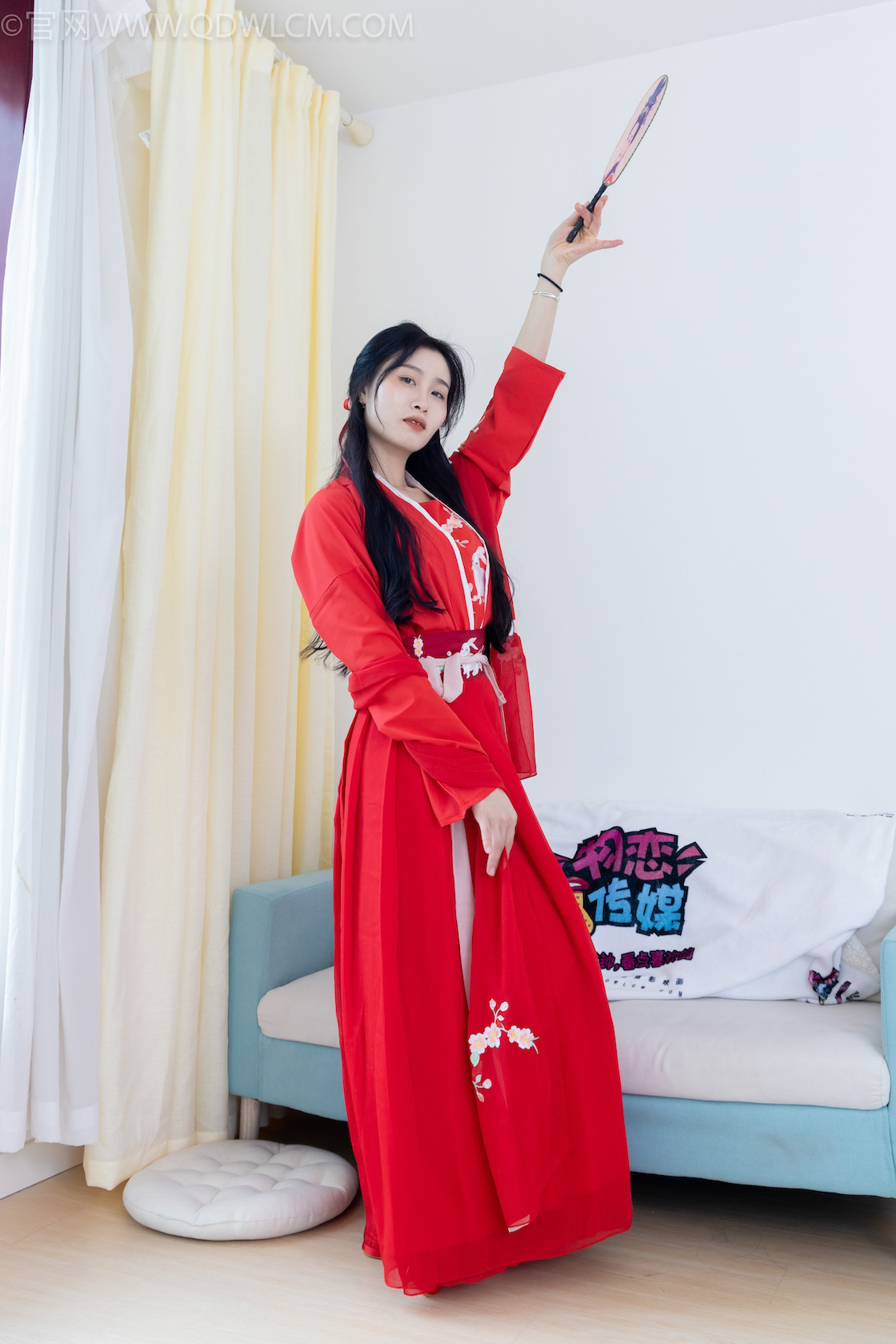 物恋传媒 - NO.2328期 《绒绒》 汉服，布鞋，白棉袜[打底]红色船袜[叠穿]，物恋传媒，物恋摄影映画