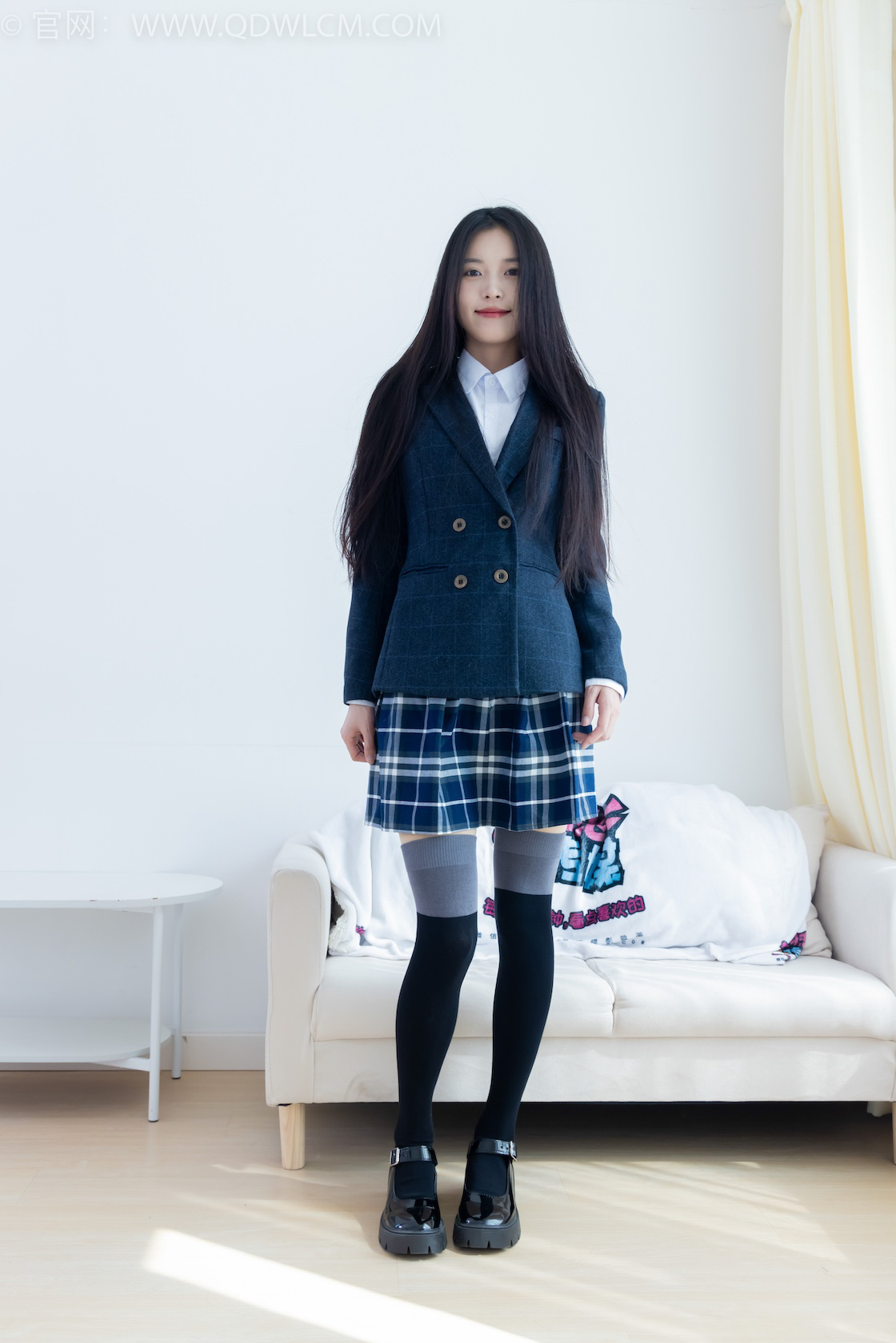 物恋传媒 - NO.2371期 《茯苓》 JK制服，皮鞋，拼接过膝袜，物恋传媒摄影作品