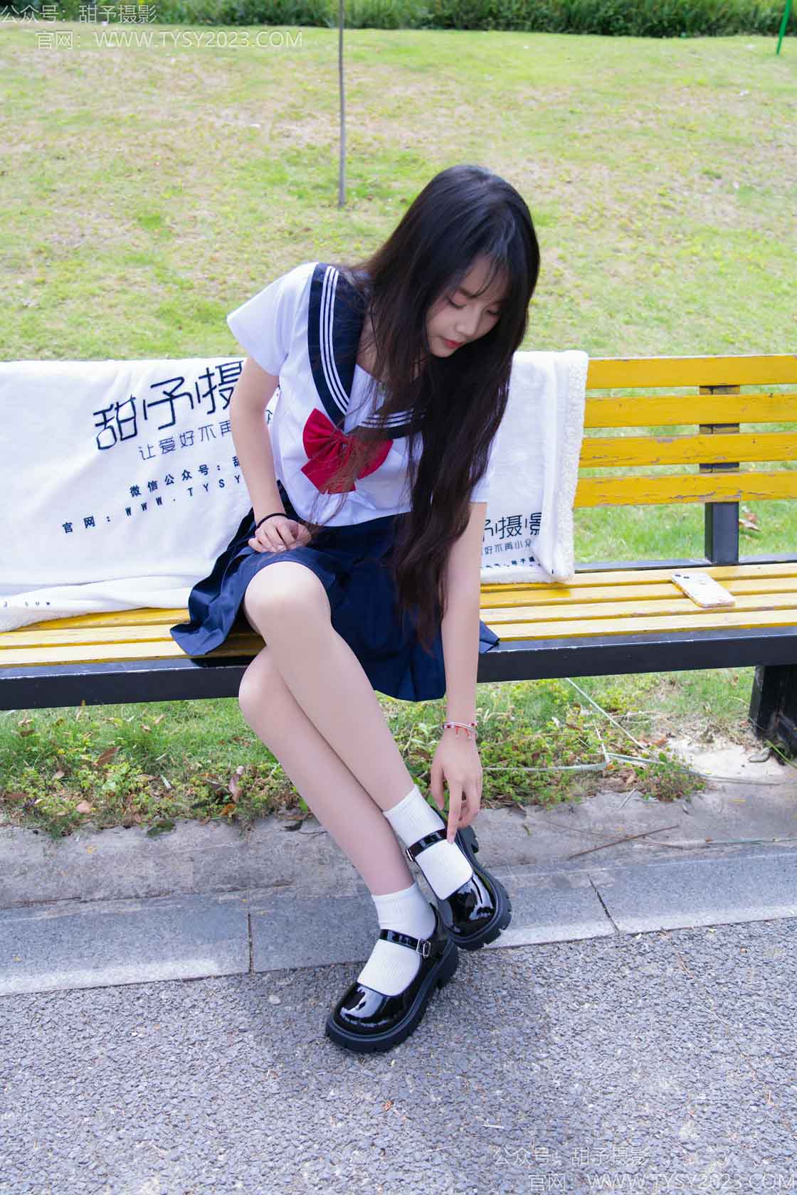甜予摄影 - NO.214期 《小橙子》 平底鞋，白棉袜，薄肉丝[脚尖加固]