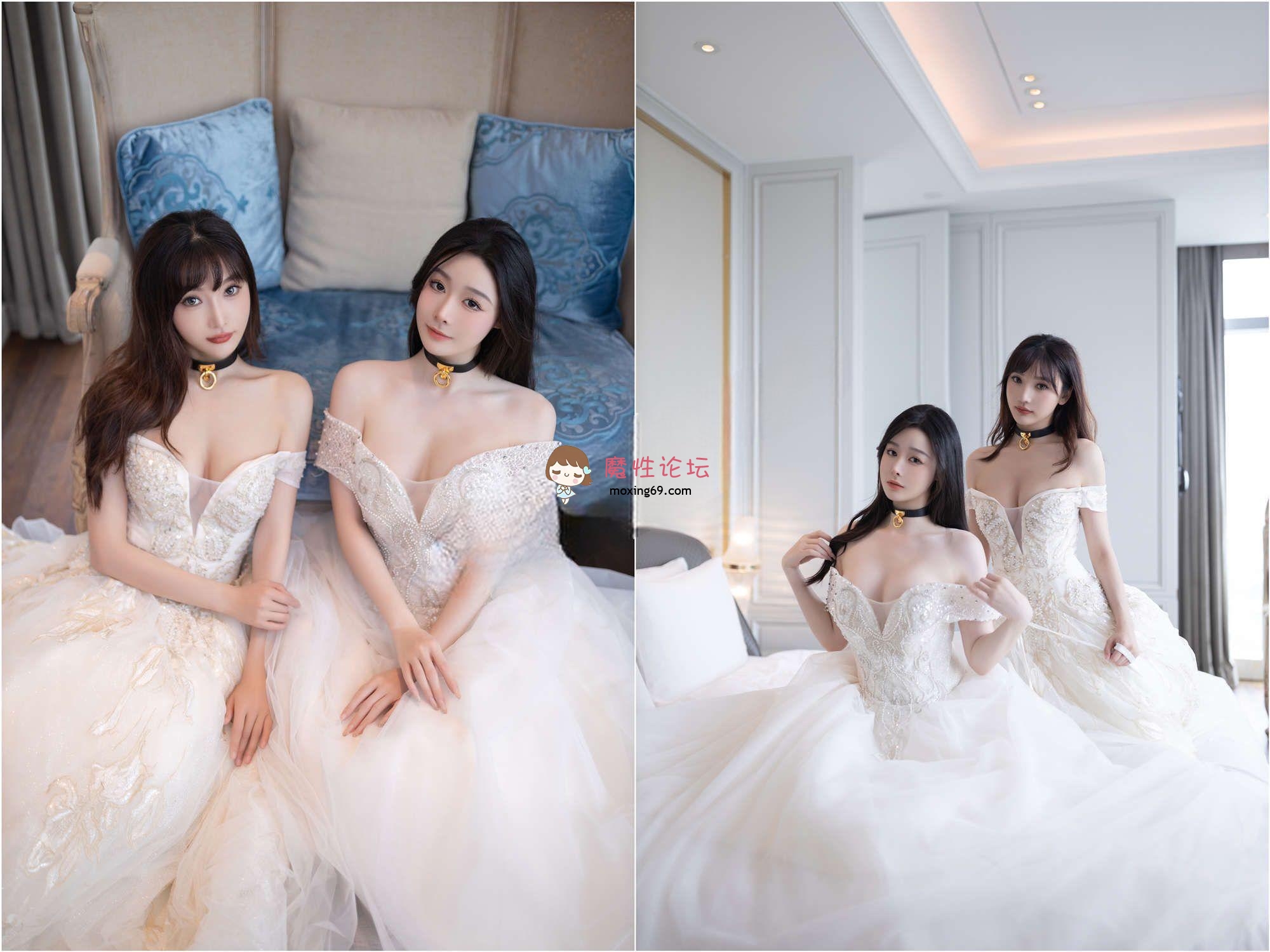 《视图》秀人网 小逗逗+陆萱萱✨极品美女双人作品 婚纱下的反差《100P+1V-815M》夸克 [-]