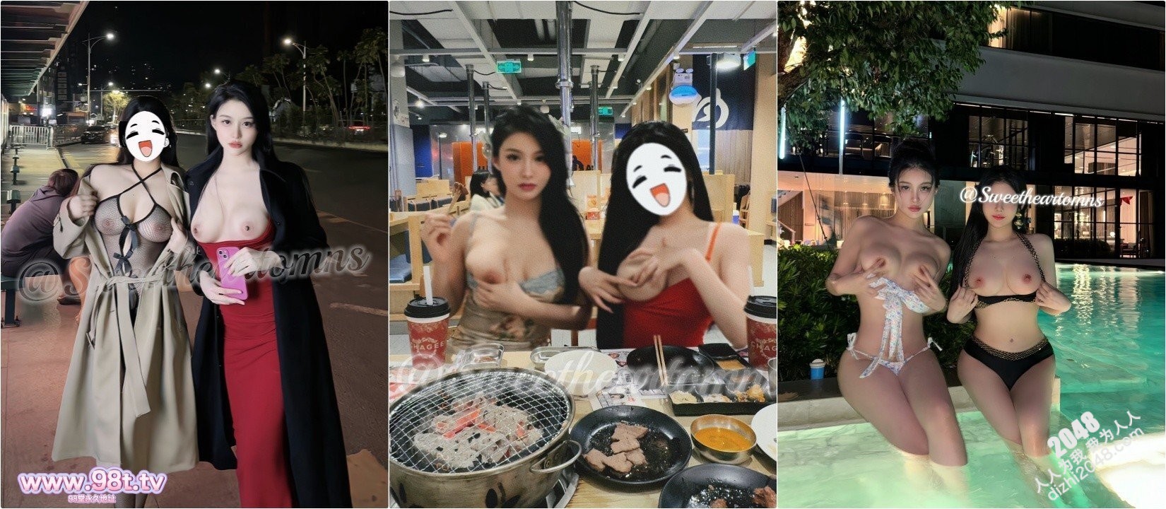 ✈️不是高颜值我不发✈️最新流出 超高颜值170模特双女神㊙️Sweetheartomns㊙️挑战商区人前露出《286M+115ED2K》 [-]