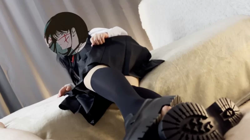 链锯人三鹰朝cos，JK黑丝足交榨精❤️ [1v-677mb]