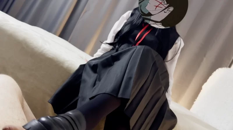 链锯人三鹰朝cos，JK黑丝足交榨精❤️ [1v-677mb]