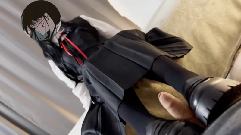 链锯人三鹰朝cos，JK黑丝足交榨精❤️ [1v-677mb]