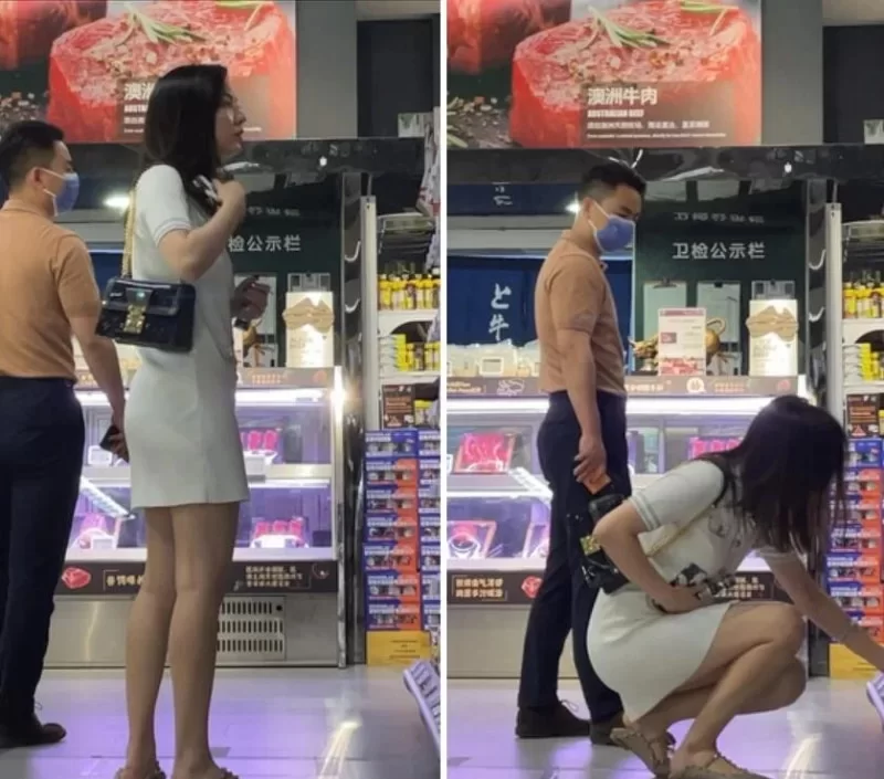 短裙靓女逛街粉色透明内内露出一片黑森林❤️极品华伦. [1V-345MB]