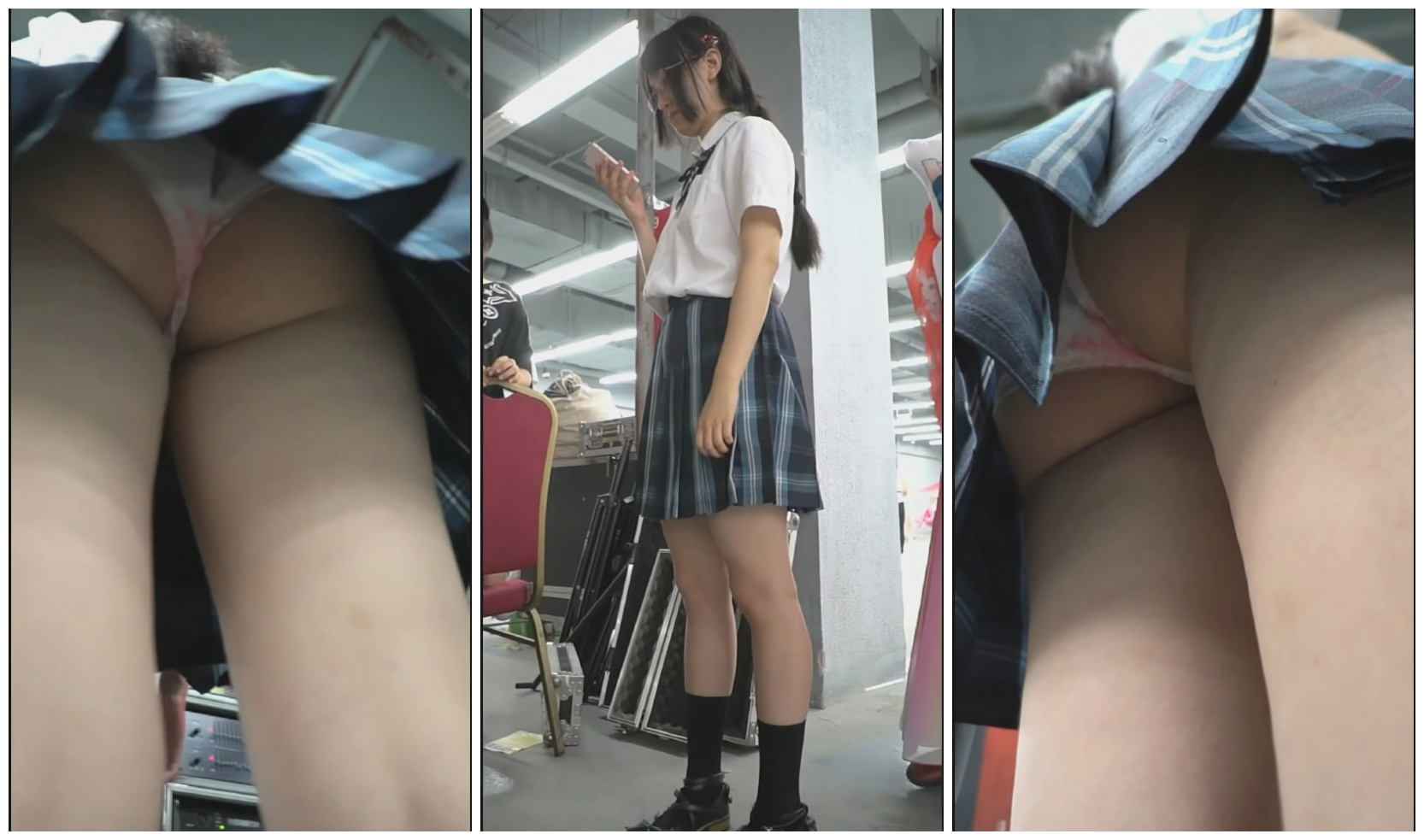 [BT]国产大型漫展精彩抄底系列 大长腿jk制服美眉可爱的内内被卷入了半边 [-]
