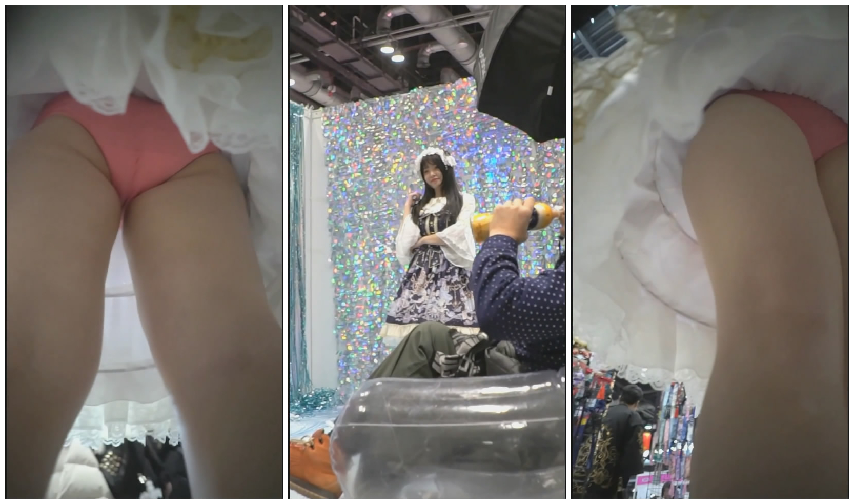 [BT]国产大型漫展精彩抄底系列 大长腿jk制服美眉可爱的内内被卷入了半边 [-]