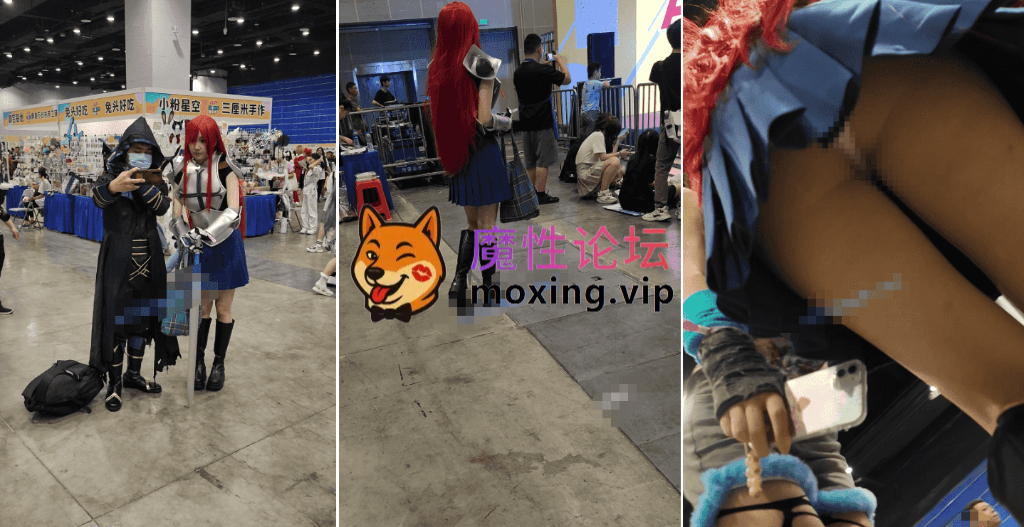 [夸克]⭕《漫展抄底》Cos红发铠甲配格纹裙黑色长靴白内小姐姐+丁字裤吊带袜黑丝旗袍配双马尾小姐姐《2V/1.4G 》 [-]